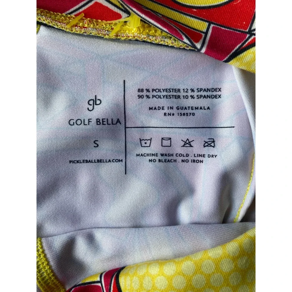 Golf Bella Angle Shot Straight Skort Red Yellow Size Small